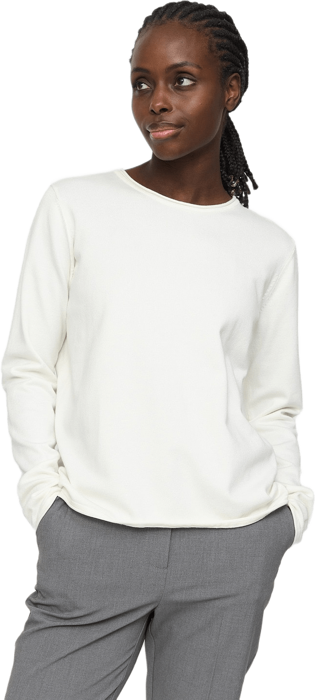 Srmarla O-neck Roll Edge Knit, från Soft Rebels, i färgen snow white.