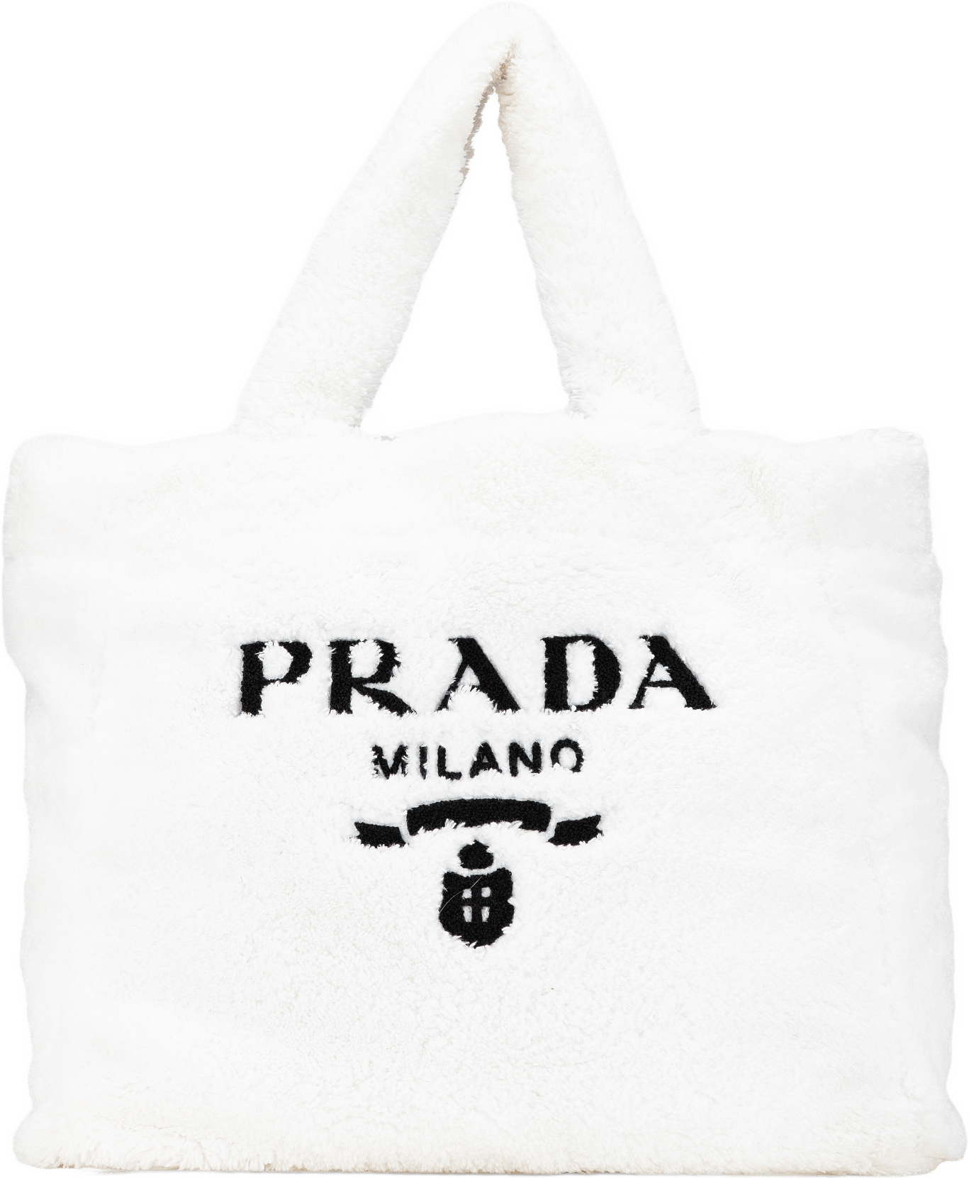 Prada Spugna Terry Cloth Logo Tote