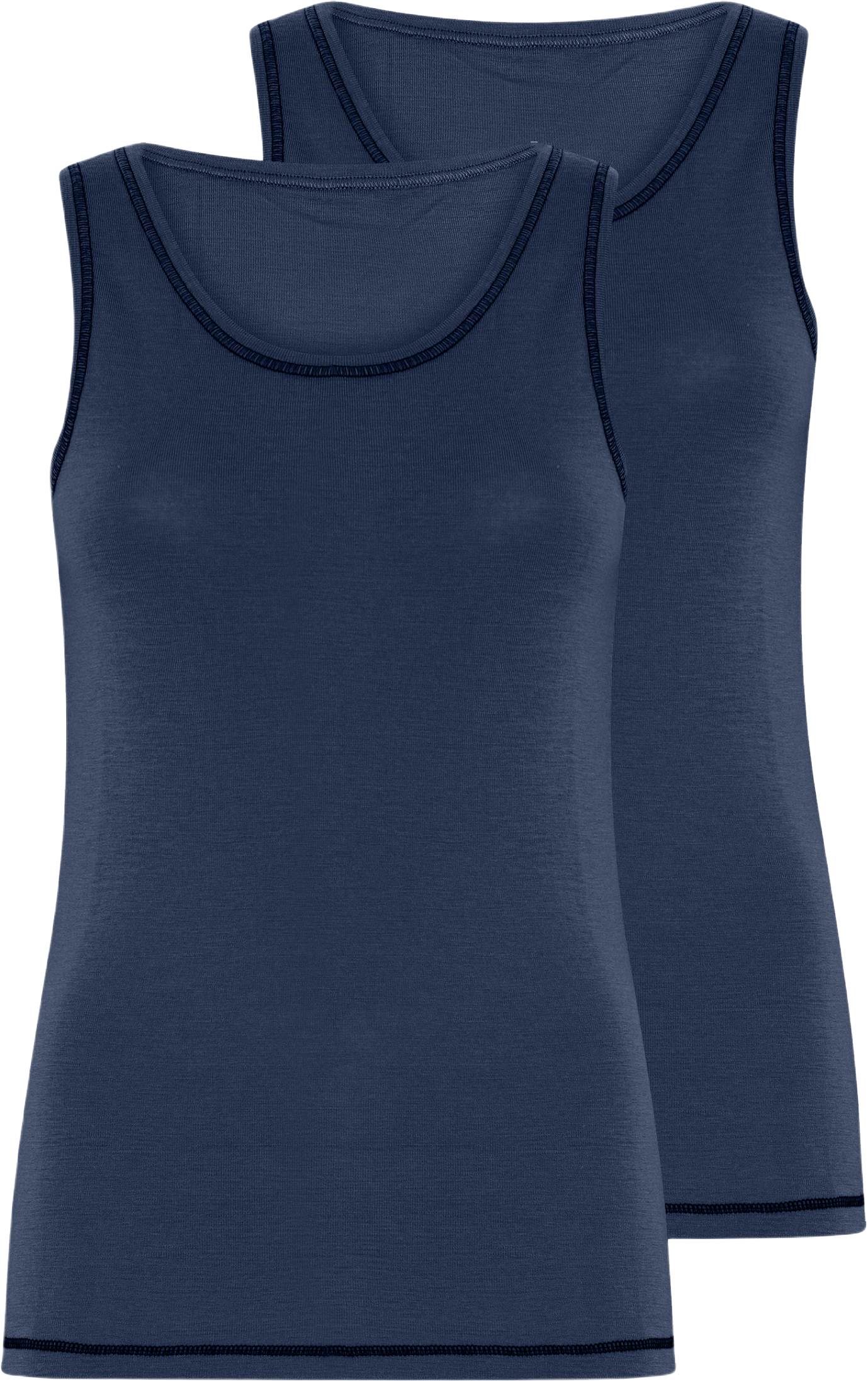 2-pack 100% Merinoull, Topp Med Breda Remmar, Röt, från Dovre, i färgen navy.