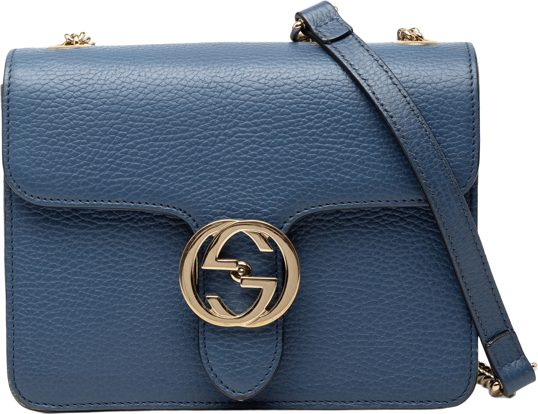 Gucci Small Dollar Calfskin Interlocking G Crossbody, från Luxclusif, i färgen blue.