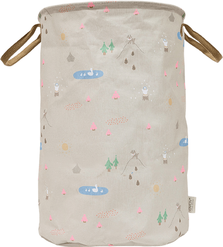 Deer & Duck Laundry/storage Basket – Large, från OYOY Mini, i färgen beige.