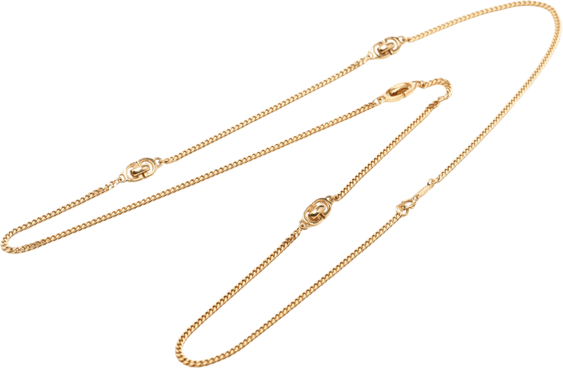 Dior Gold Plated Cd Logo Chain Necklace, från Luxclusif, i färgen gold.