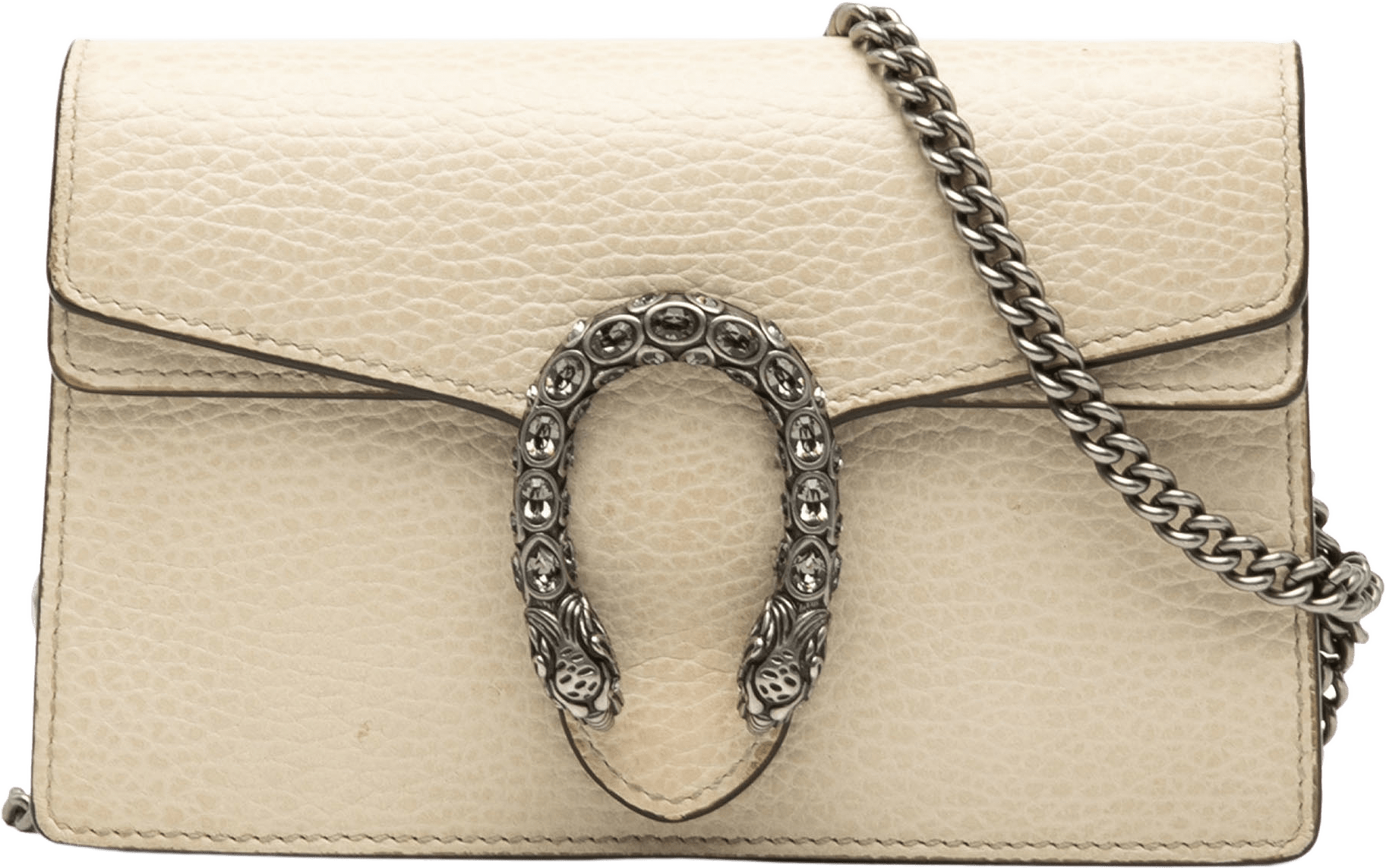 Gucci Mini Dionysus Leather Crossbody, från Luxclusif, i färgen light beige.