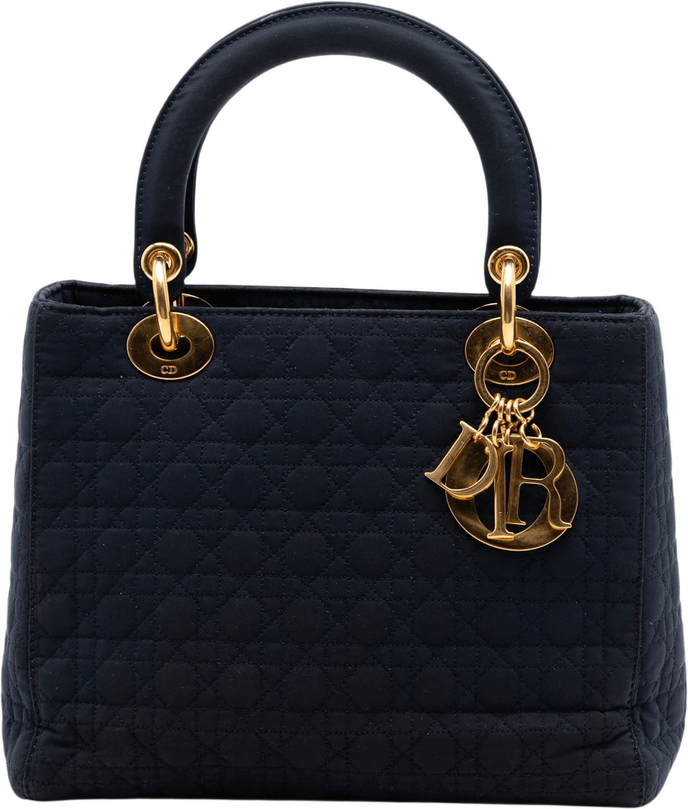 Dior Medium Nylon Microcannage Lady Dior, från Luxclusif, i färgen navy.