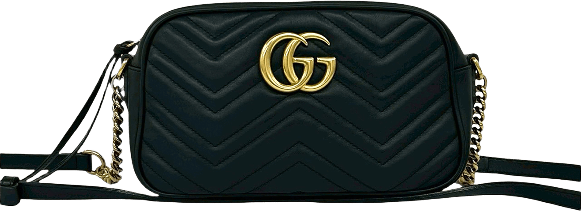 Gucci Small Gg Marmont Matelasse Leather Crossbody, från Luxclusif, i färgen black.