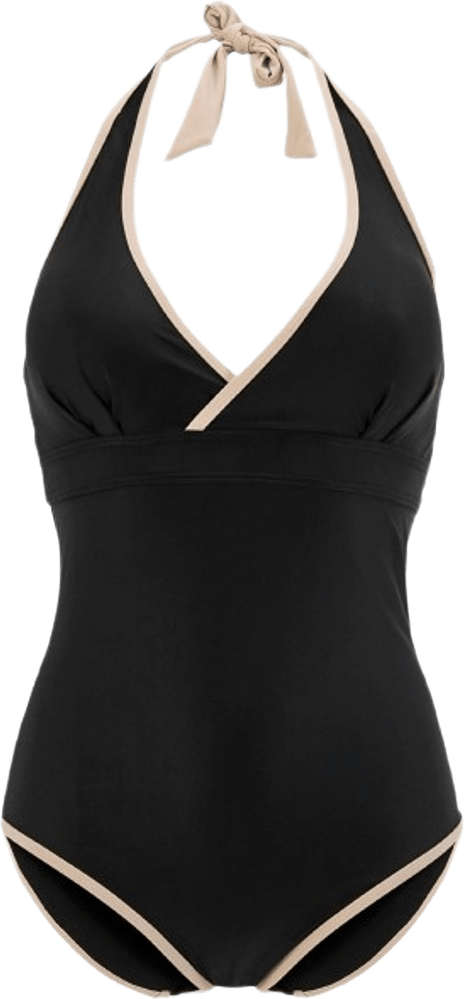 Haiti Halterneck Baddräkt, från Swegmark, i färgen black/beige.