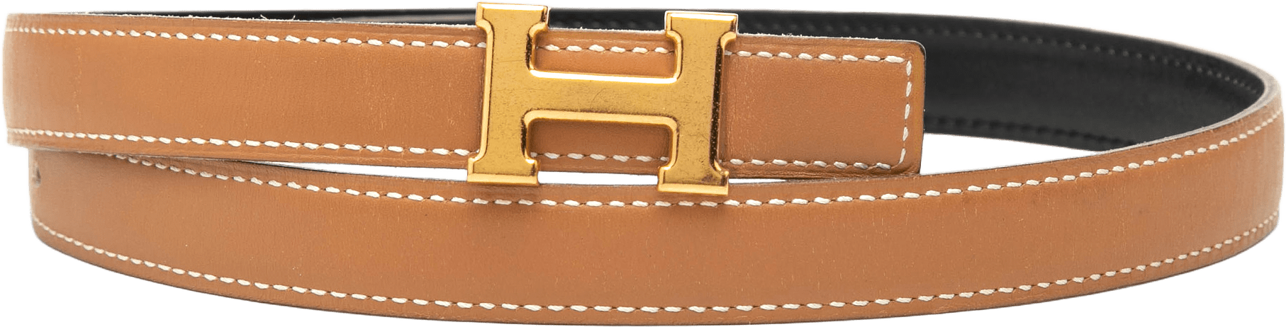 Hermès Gulliver And Box Calf Constance H Reversible Belt, från Luxclusif, i färgen brown.