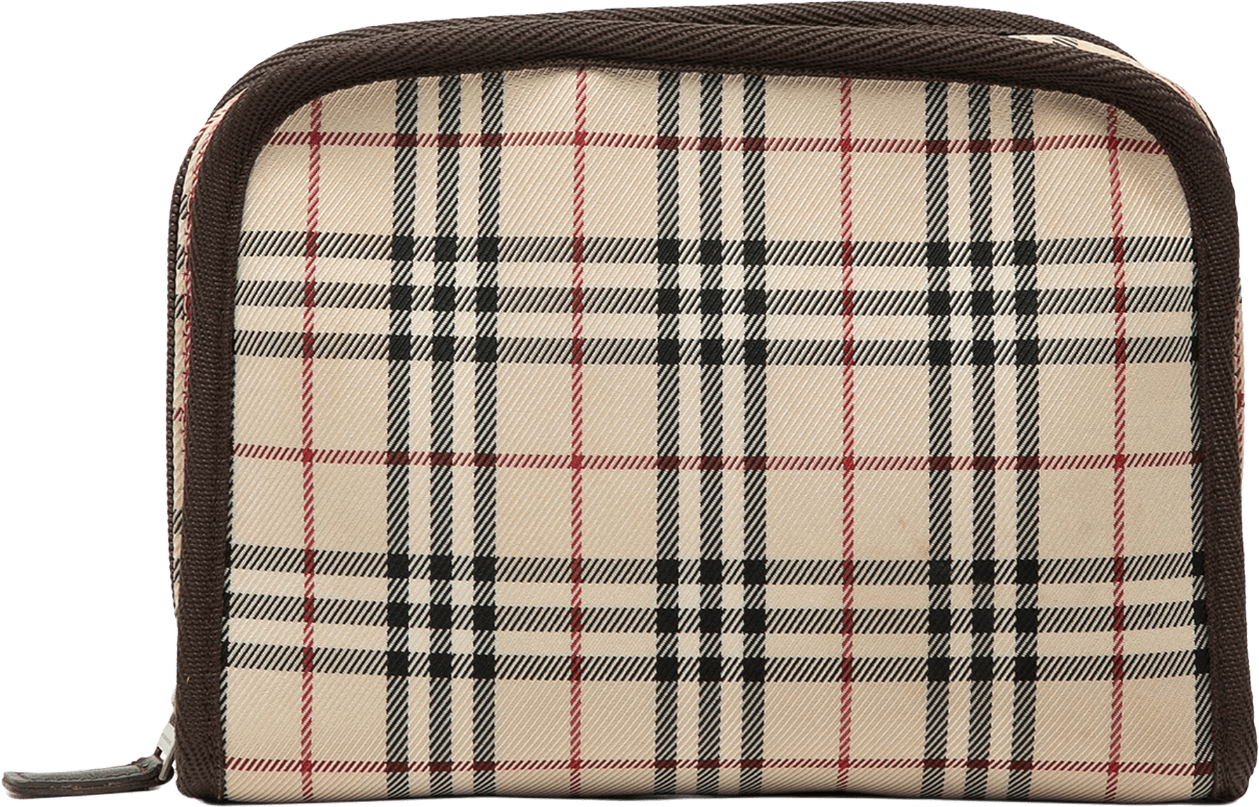 Burberry House Check Canvas Cosmetic Pouch, från Luxclusif, i färgen beige.