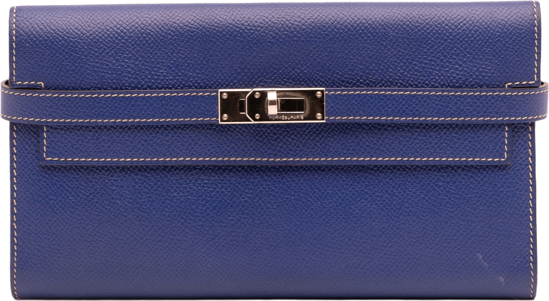 Hermès Epsom Kelly Longue Wallet, från Luxclusif, i färgen blue.