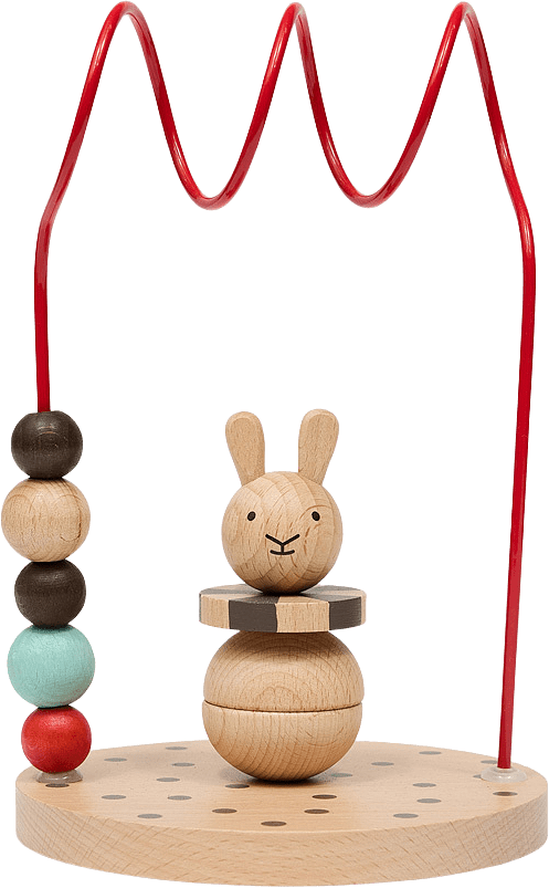 Circus Rabbit Abacus, från OYOY Mini, i färgen nature,cherry red.