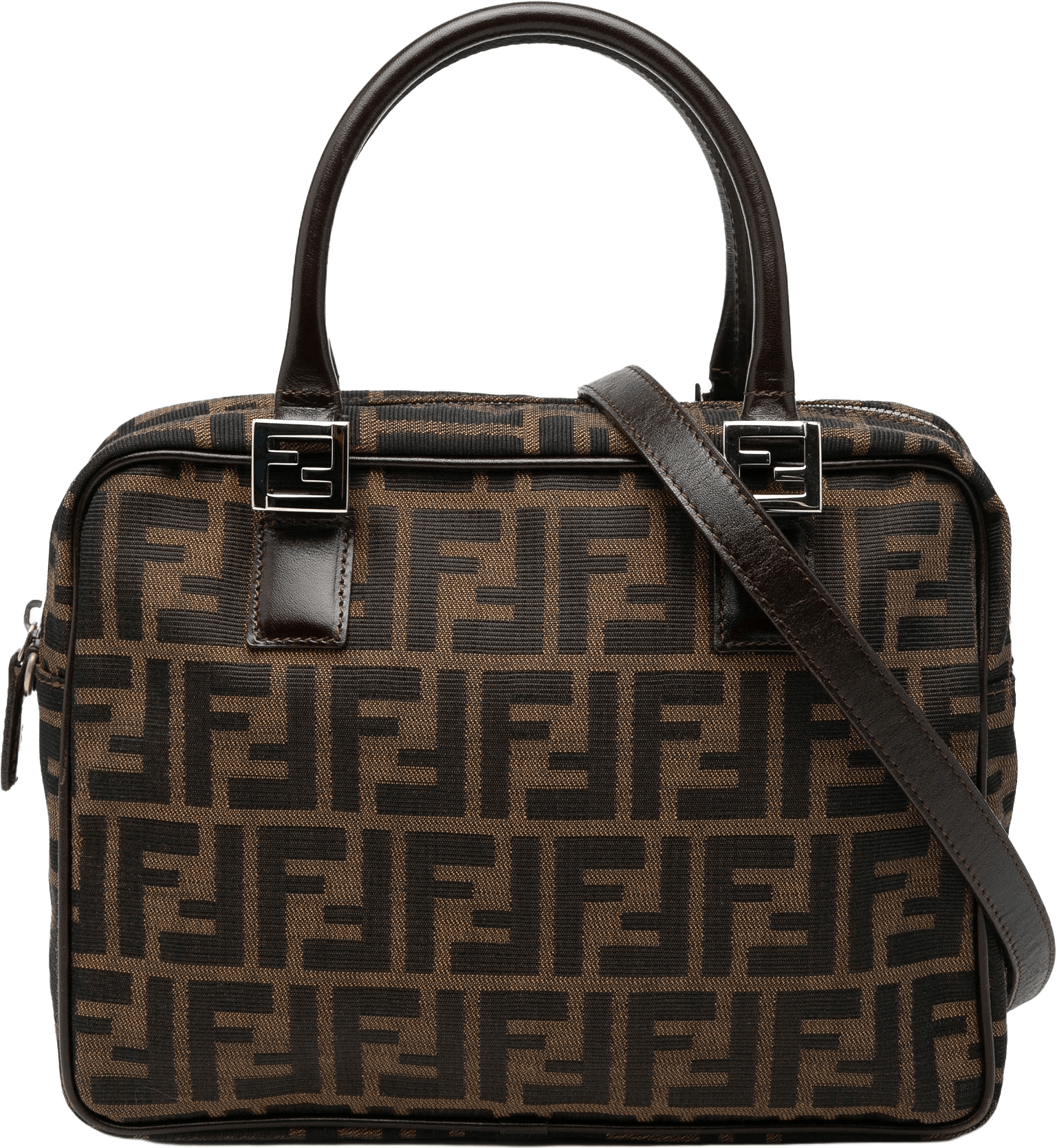 Fendi Zucca Canvas Satchel, från Luxclusif, i färgen brown.