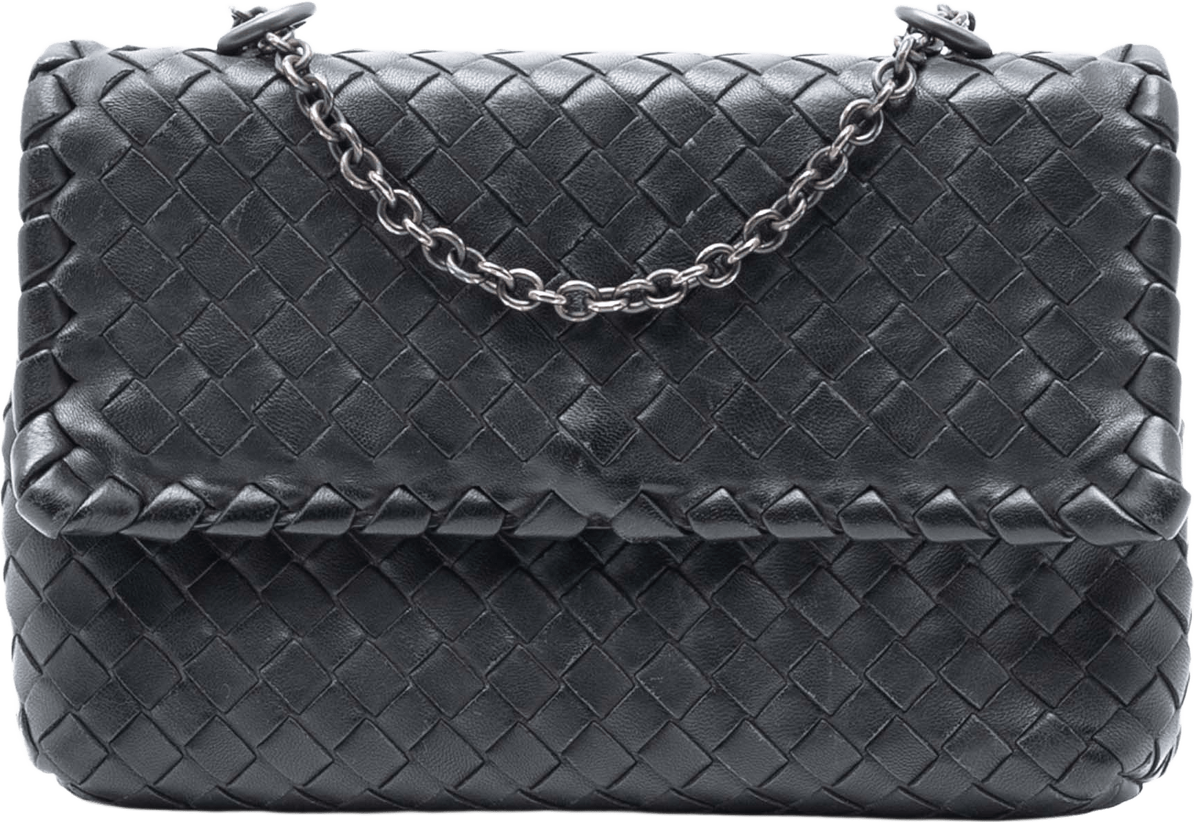 Bottega Veneta Baby Nappa Intrecciato Olimpia Crossbody, från Luxclusif, i färgen black.
