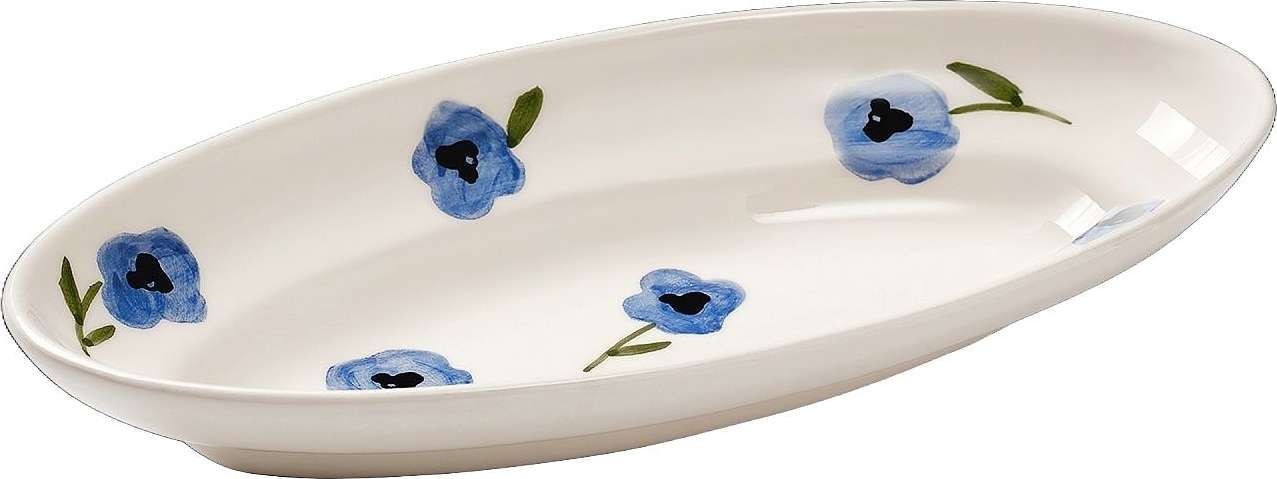 Madelen Möllard Pansy Litet Serveringsfat - 25.5x13 Cm, från Pick A Poppy, i färgen blue.