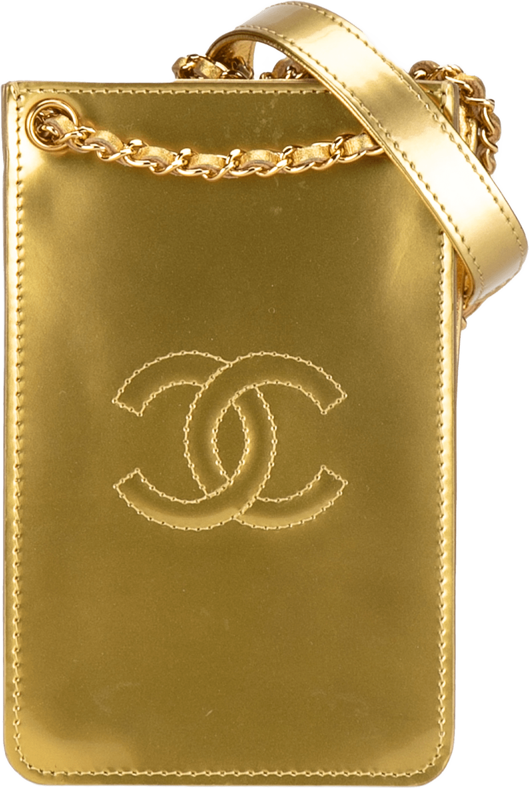 Chanel Cc Patent Phone Holder Crossbody