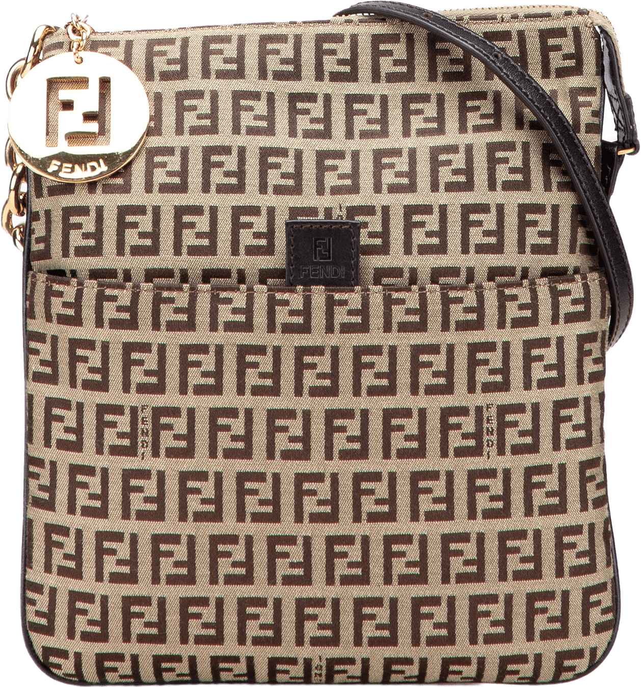 Fendi Zucchino Canvas Forever Crossbody, från Luxclusif, i färgen beige.
