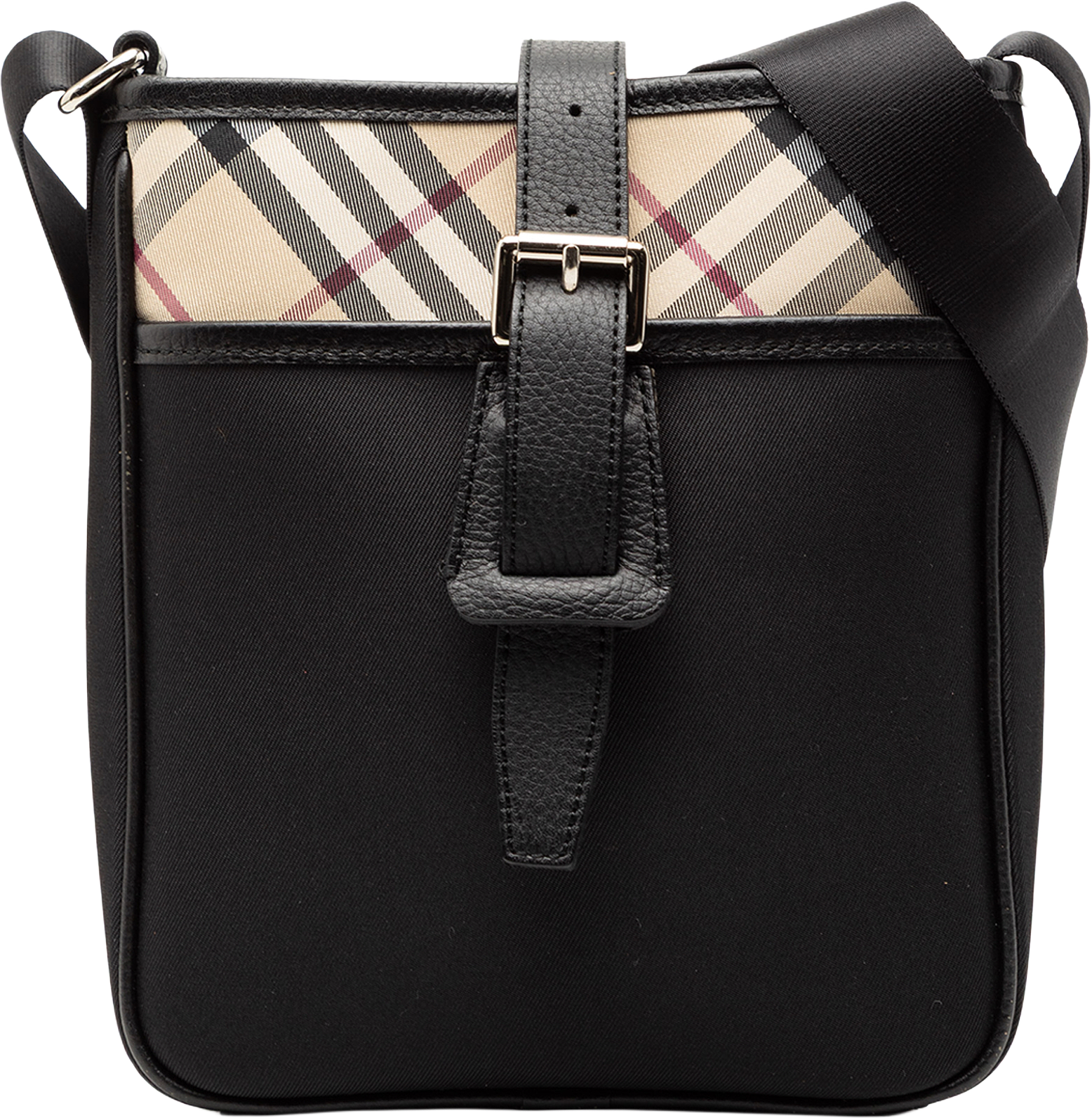 Burberry Nova Check Trimmed Canvas Crossbody, från Luxclusif, i färgen black.