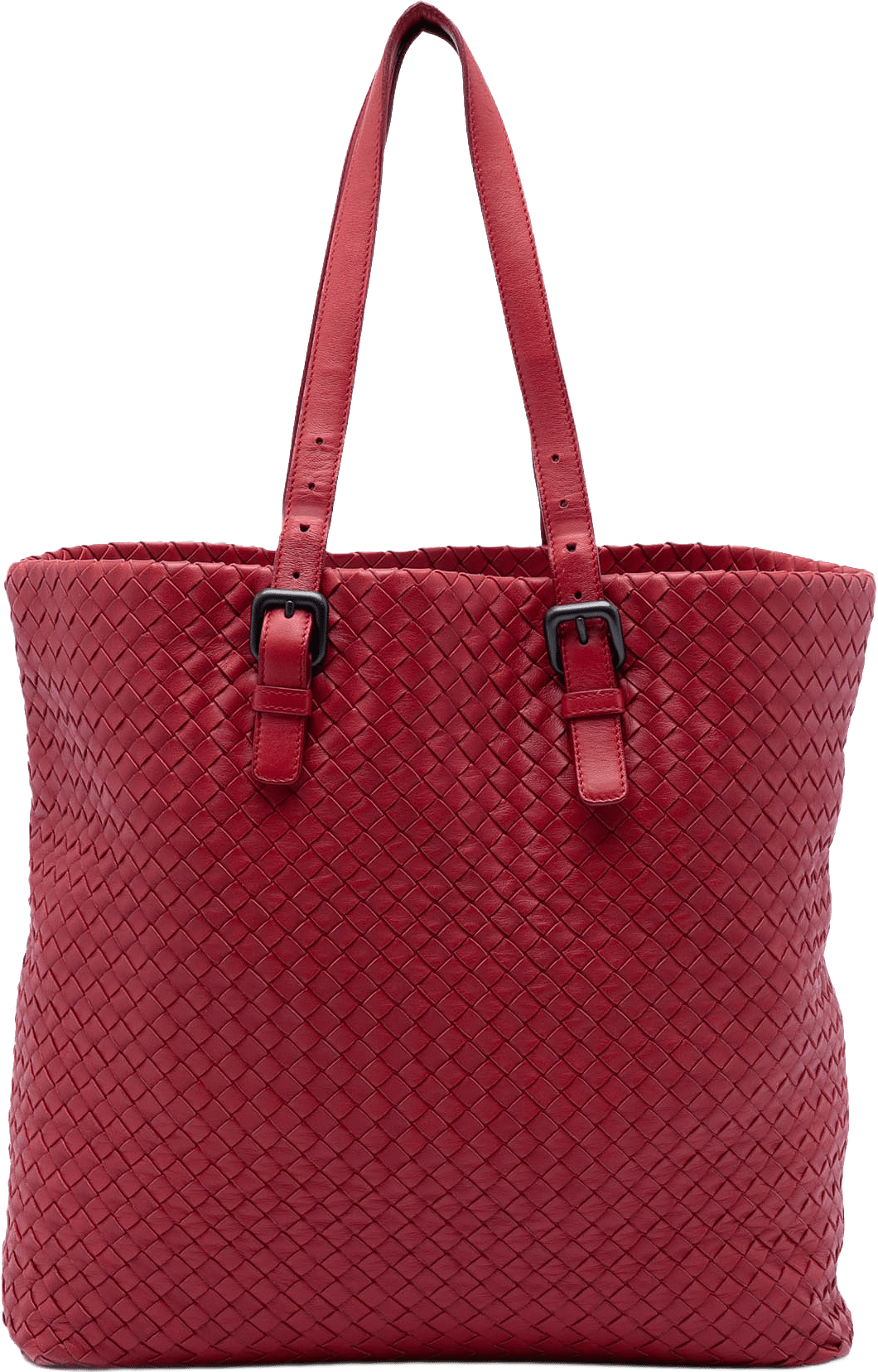 Bottega Veneta Nappa Intrecciato Tote, från Luxclusif, i färgen red.