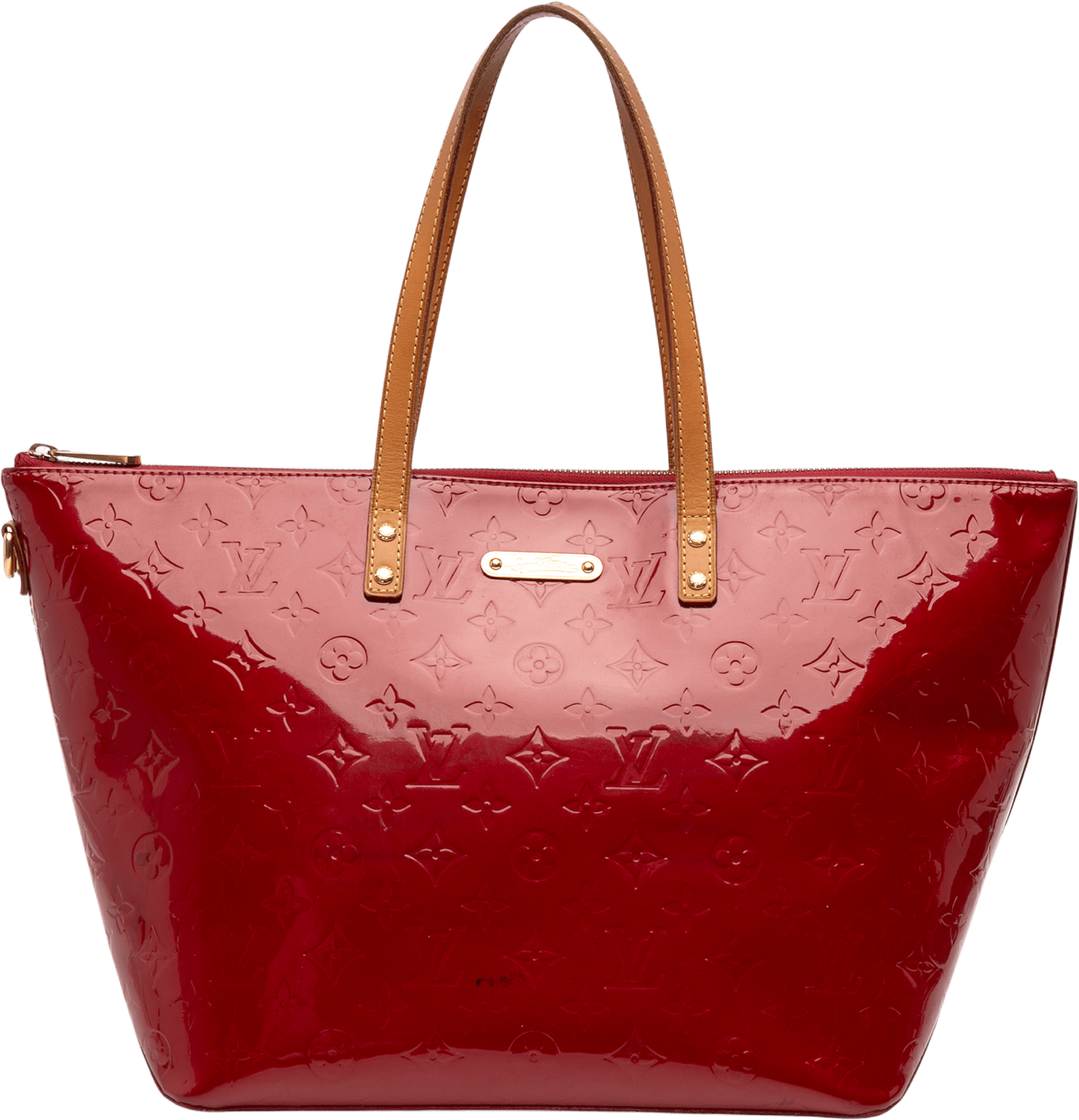 Louis Vuitton Monogram Vernis Bellevue Gm, från Luxclusif, i färgen red.