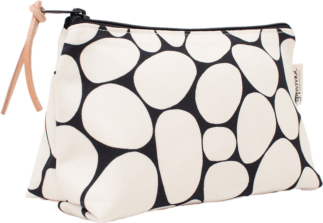 Necessär Stenar, Medium, från Gyllstad, i färgen vit på svart.