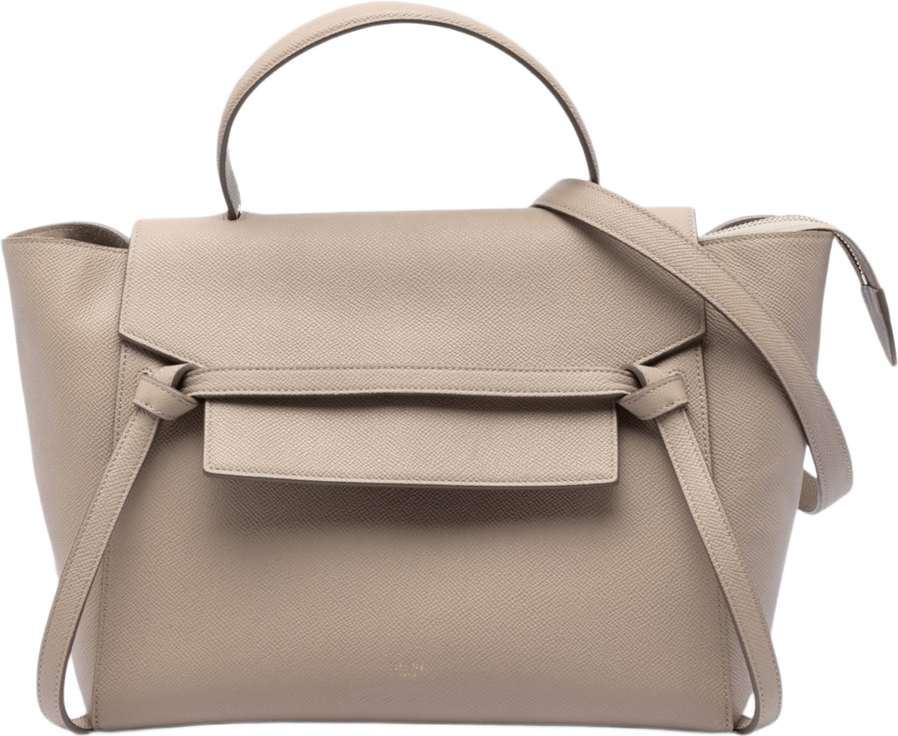 Celine Mini Grained Calfskin Belt Bag, från Luxclusif, i färgen beige.