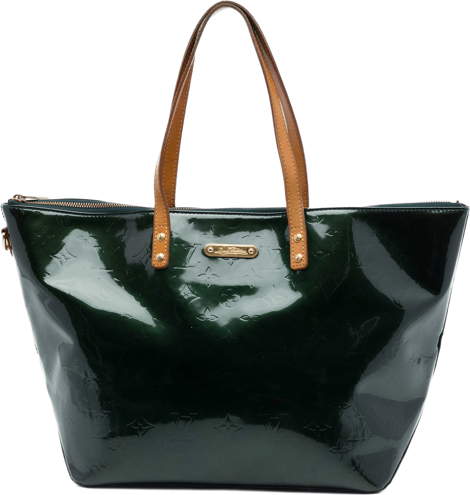 Louis Vuitton Monogram Vernis Bellevue Gm, från Luxclusif, i färgen grön.