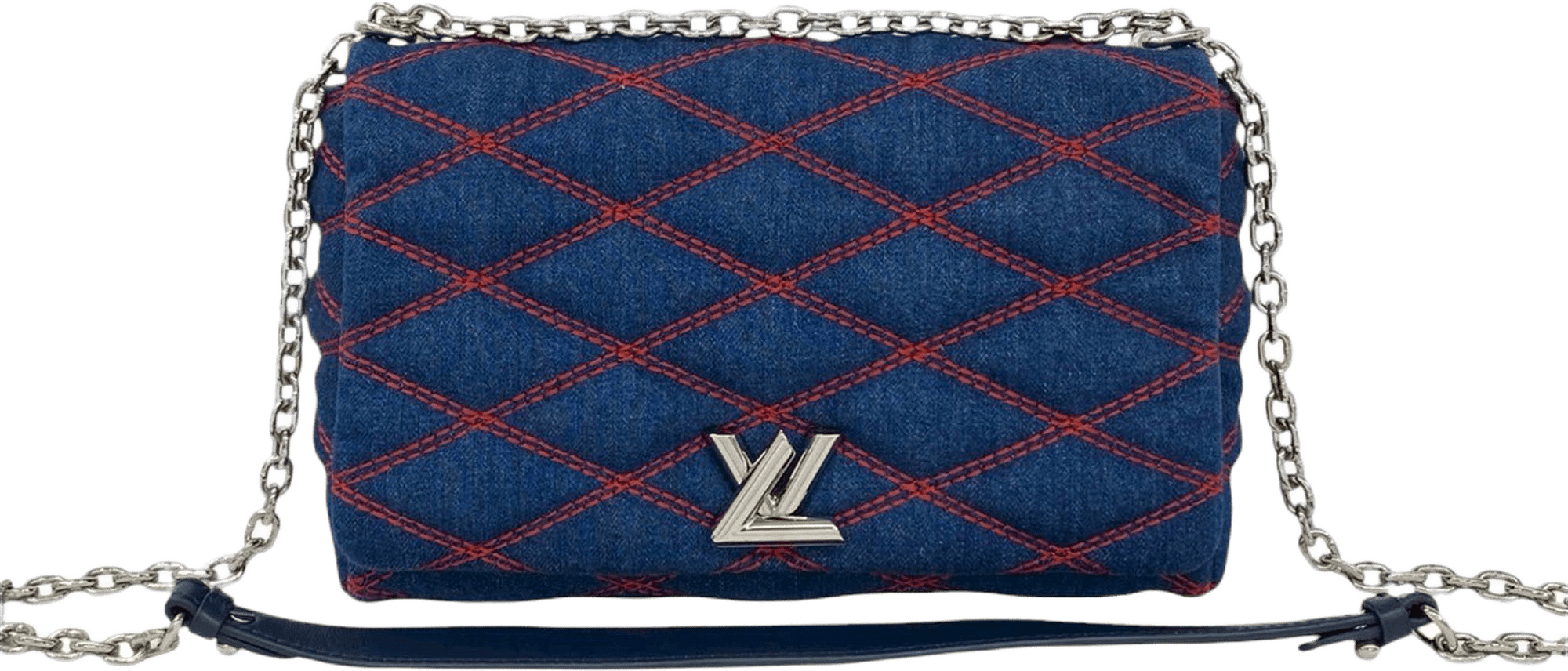 Louis Vuitton Malletage Denim Go 14 Mm, från Luxclusif, i färgen denim.
