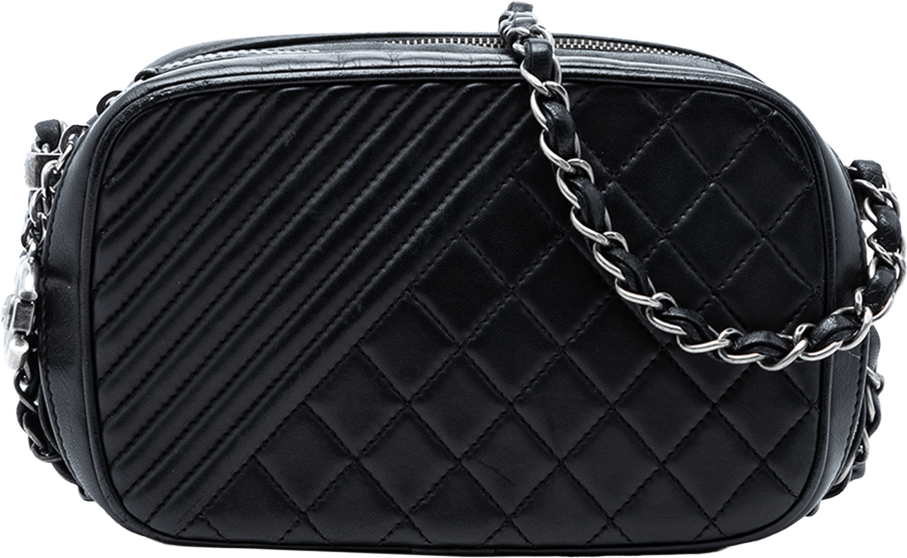 Chanel Mini Quilted Lambskin Coco Boy Camera Bag, från Luxclusif, i färgen black.