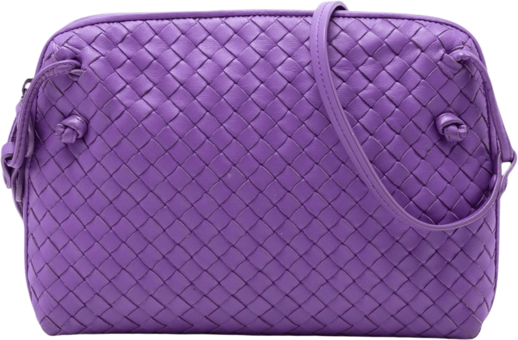 Bottega Veneta Nappa Intrecciato Nodini Crossbody, från Luxclusif, i färgen purple.