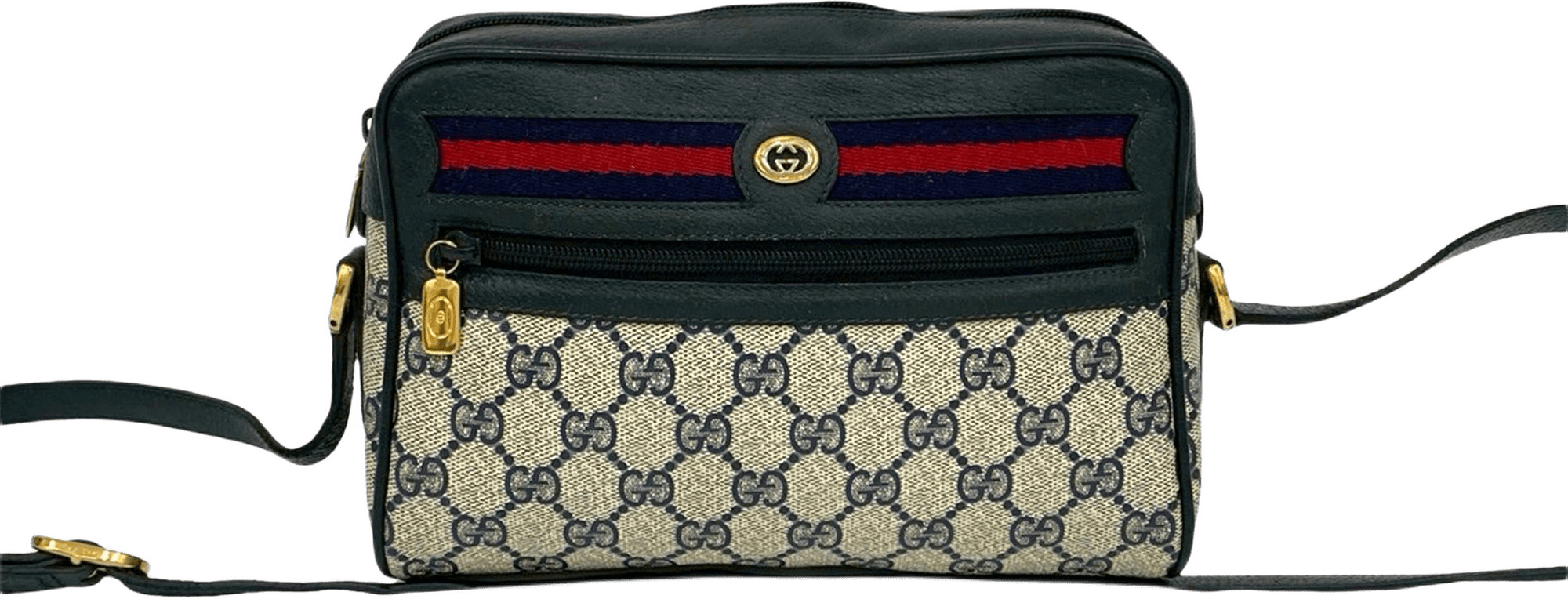 Gucci Gg Supreme Web Crossbody, från Luxclusif, i färgen beige.