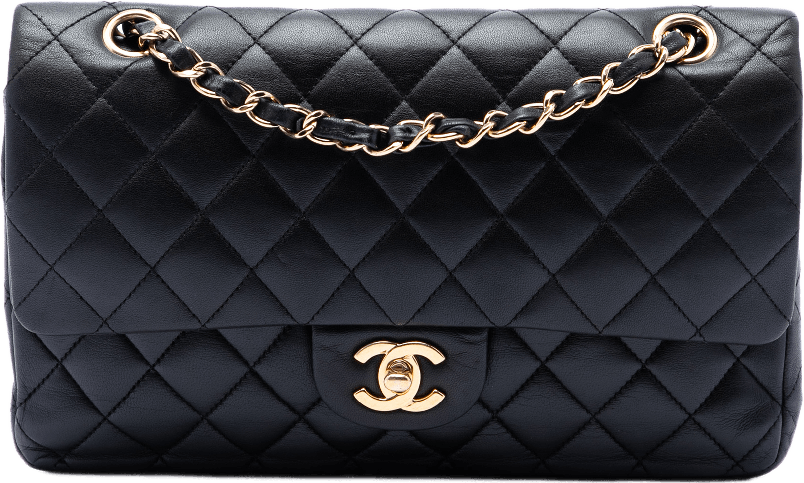 Chanel Medium Classic Lambskin Double Flap, från Luxclusif, i färgen svart.