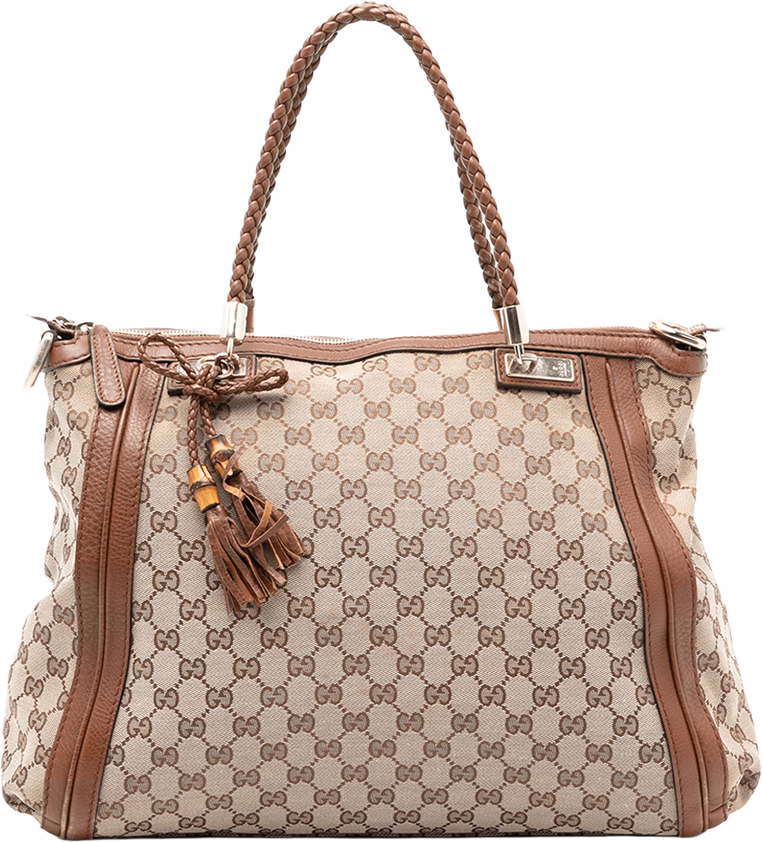 Gucci Large Gg Canvas Bella Satchel, från Luxclusif, i färgen beige.