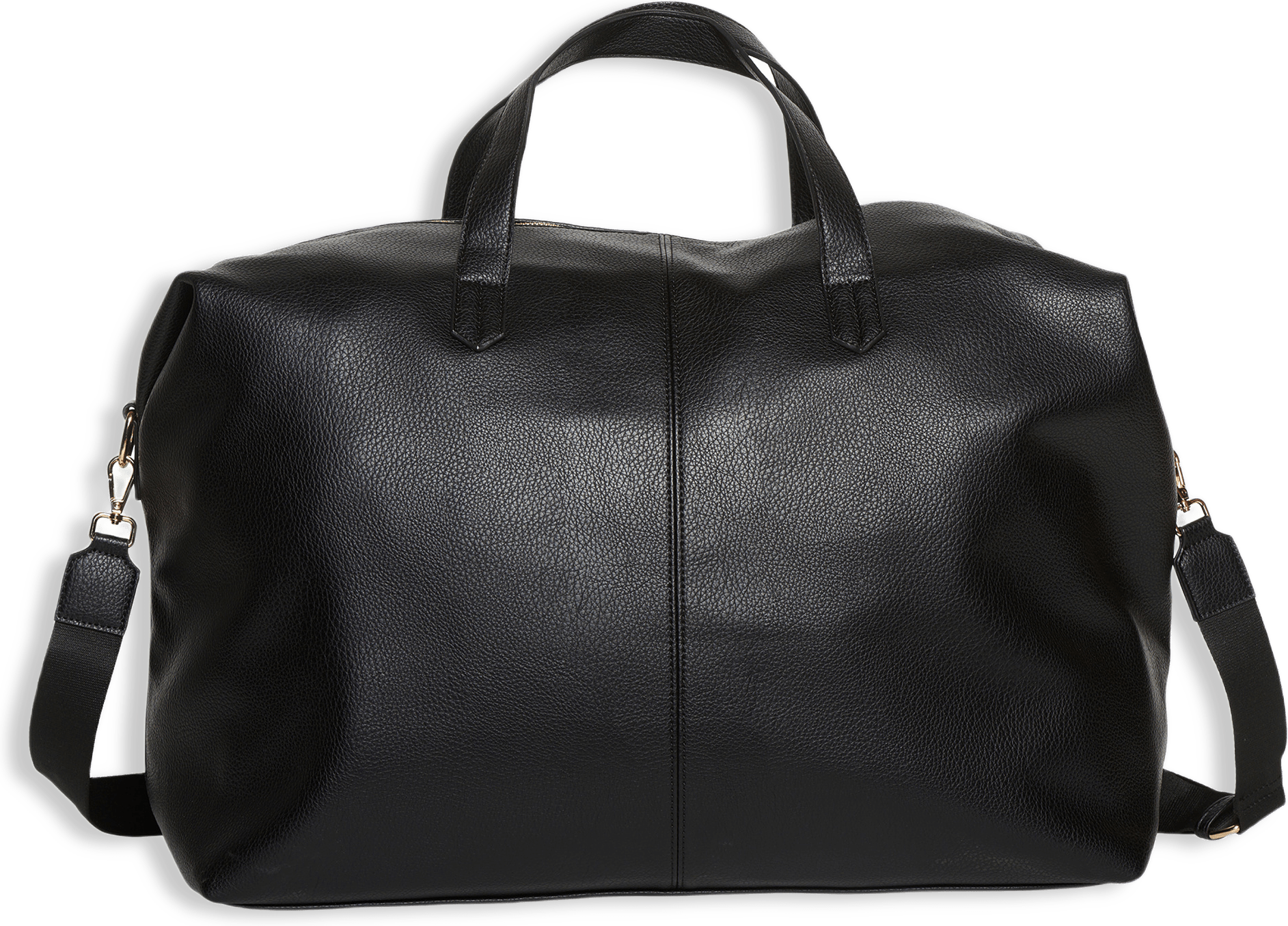 Holdall Weekend Bag - Black Leather Look