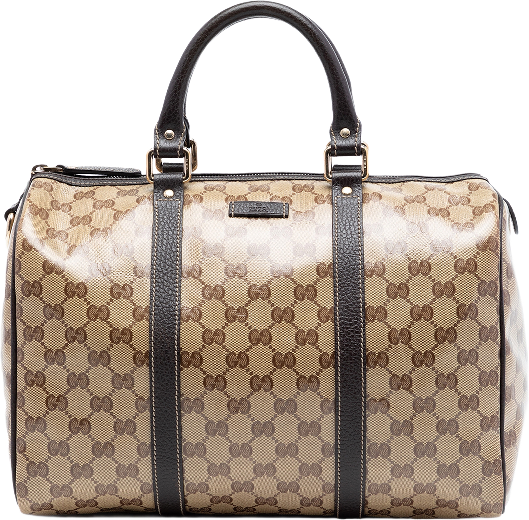 Gucci Medium Gg Crystal Joy Boston Bag, från Luxclusif, i färgen beige.