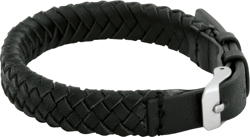 Link Leather Bracelet Black