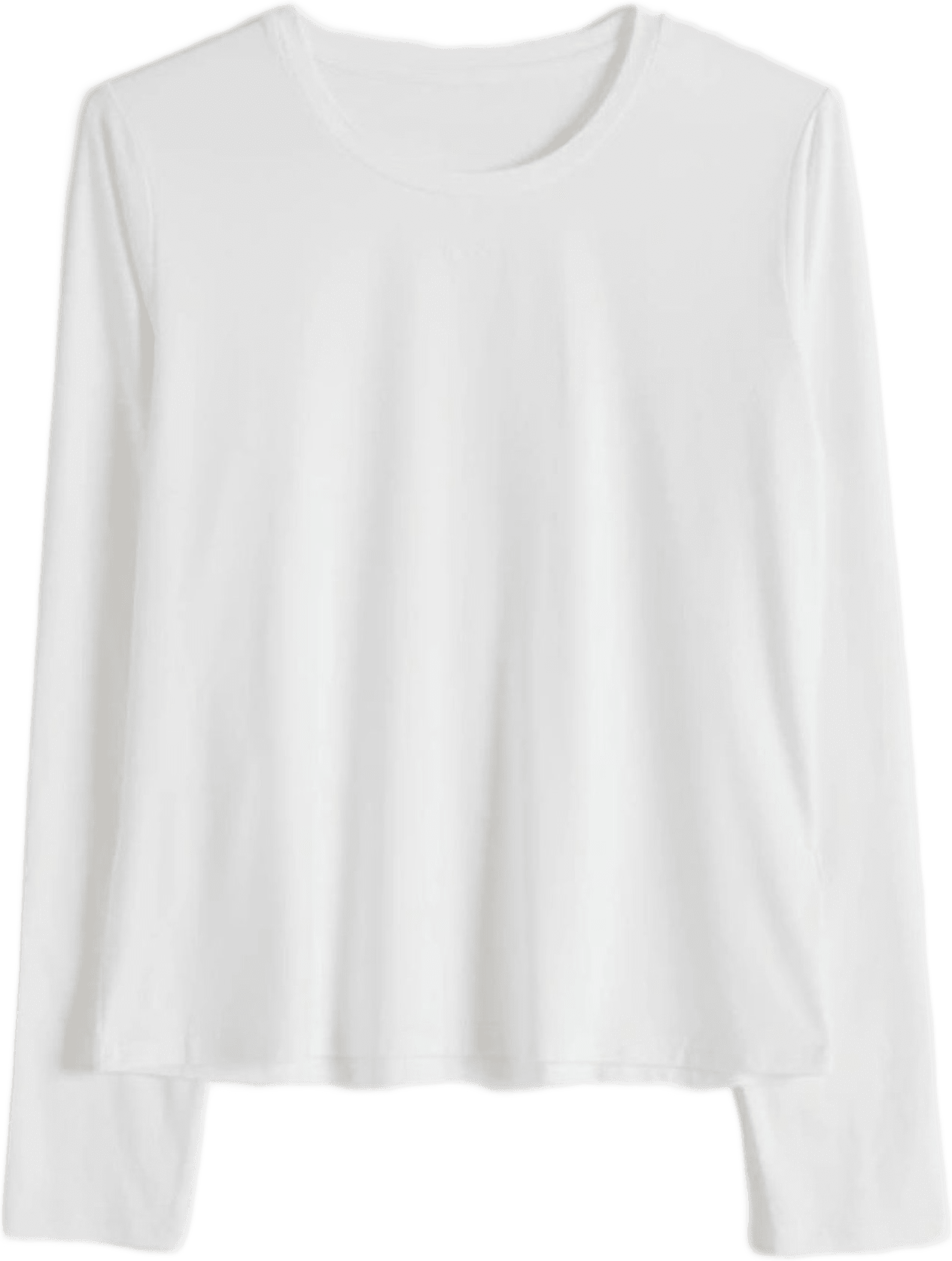 Soft Basic Round-neck Long Sleeve, från aim'n, i färgen white.