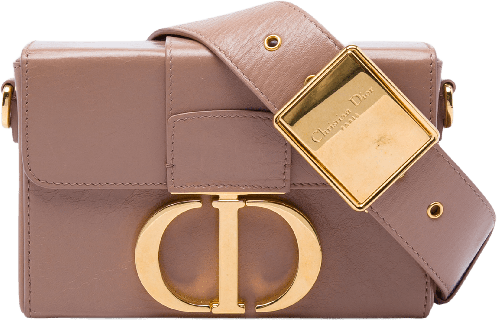 Dior Leather 30 Montaigne Box Bag, från Luxclusif, i färgen brun.