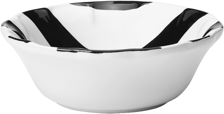 Stripe Liten Skål - 15 Cm, från Pick A Poppy, i färgen black.
