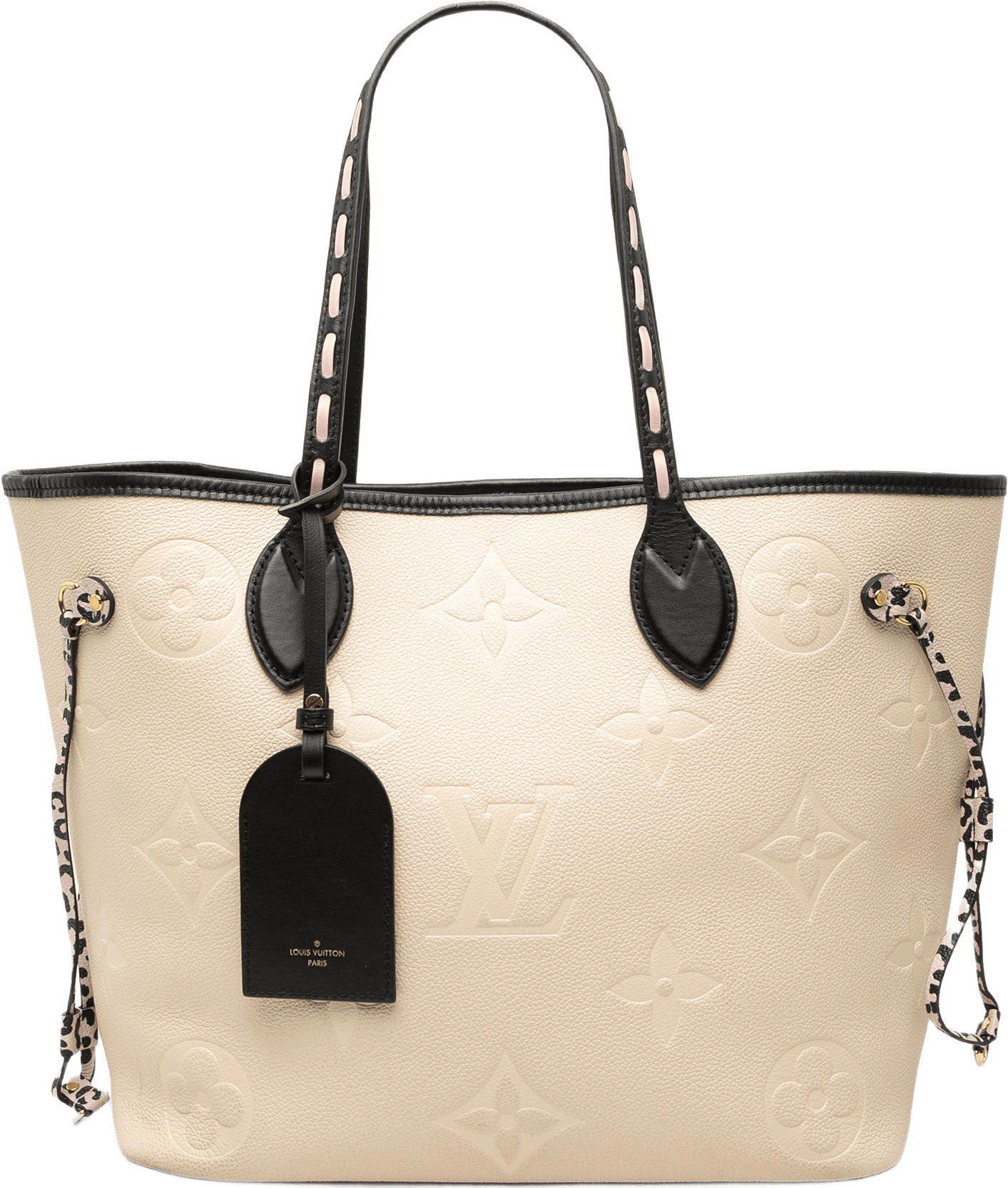 Louis Vuitton Monogram Empreinte Wild At Heart Neverfull Mm, från Luxclusif, i färgen vit.