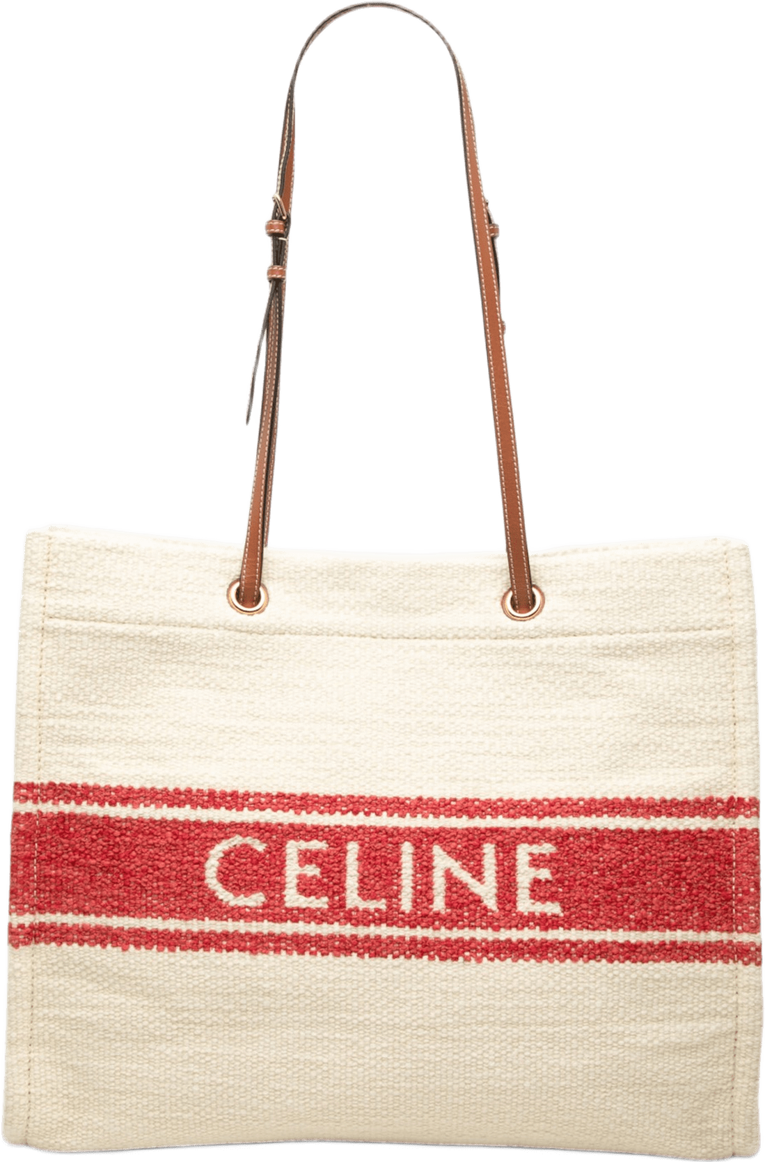 Celine Canvas Plein Soleil Square Cabas Tote, från Luxclusif, i färgen beige.