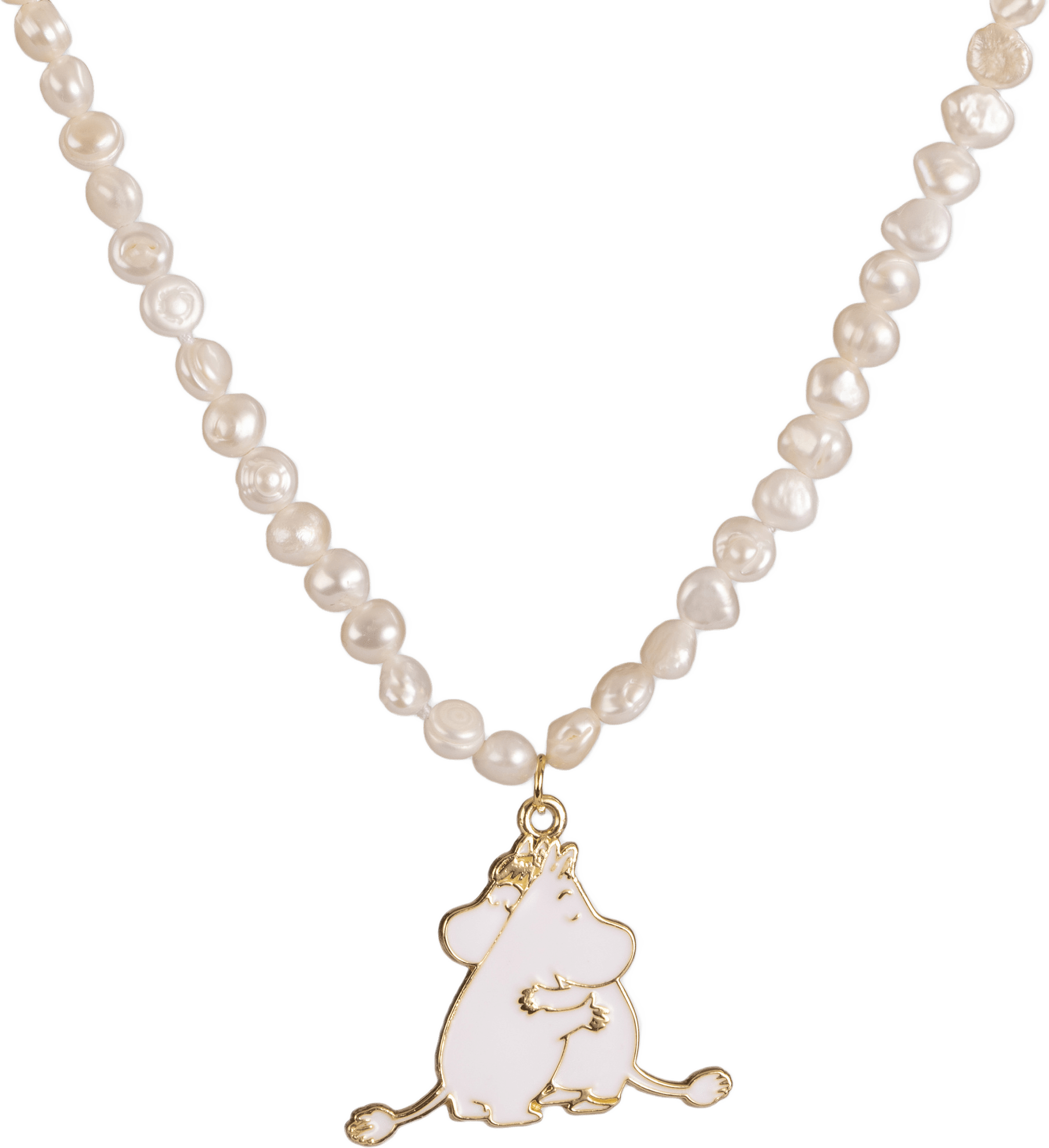 Moomin Pearl Halsband, från pfgSTOCKHOLM, i färgen white/gold.