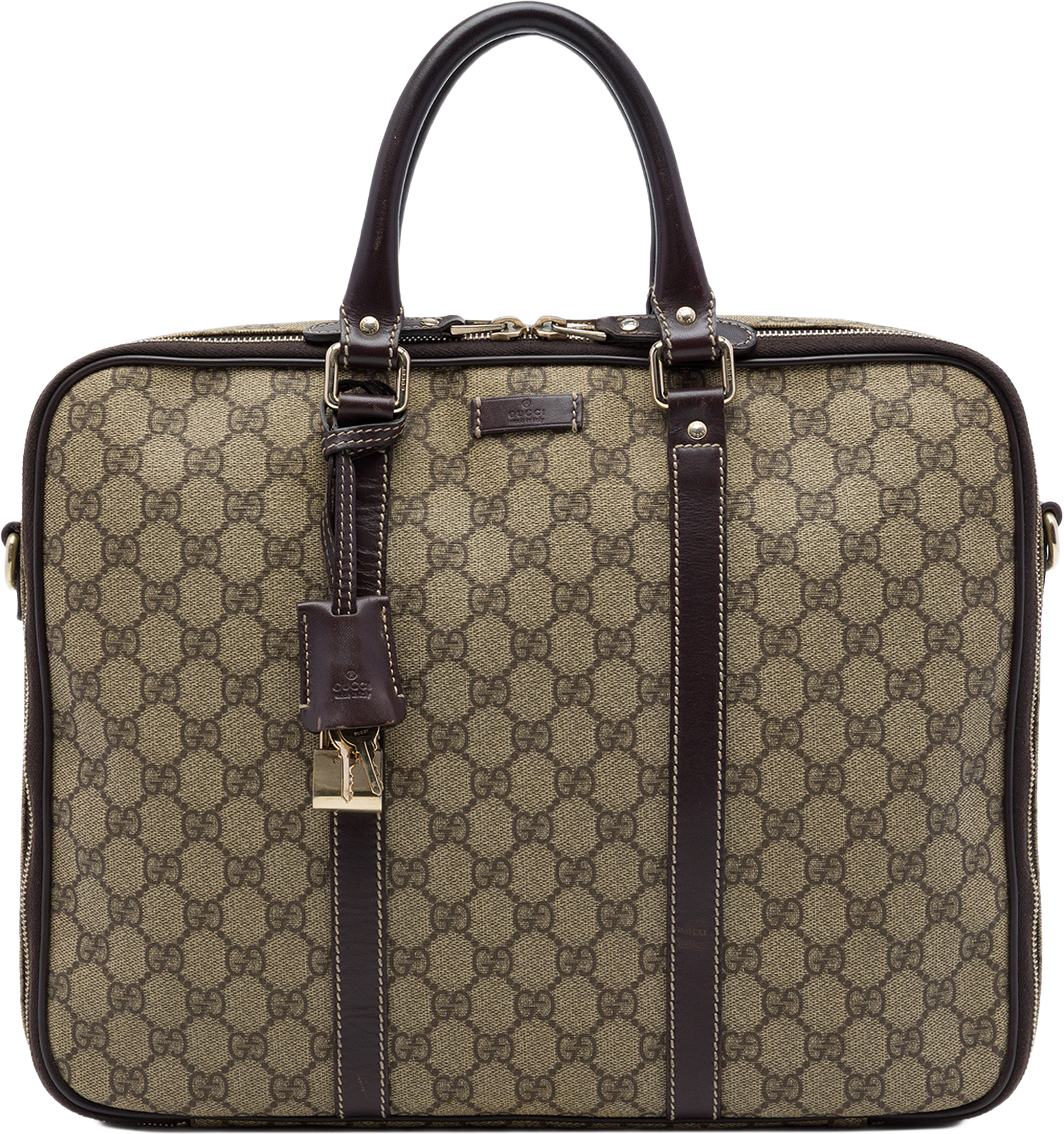 Gucci Gg Supreme Business Bag, från Luxclusif, i färgen beige.