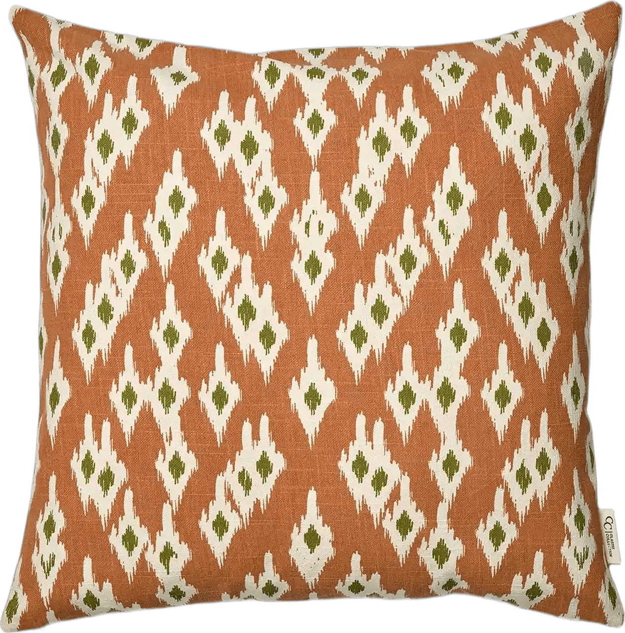 Kuddfodral Ikat Diamond, från Classic Collection, i färgen terracotta.