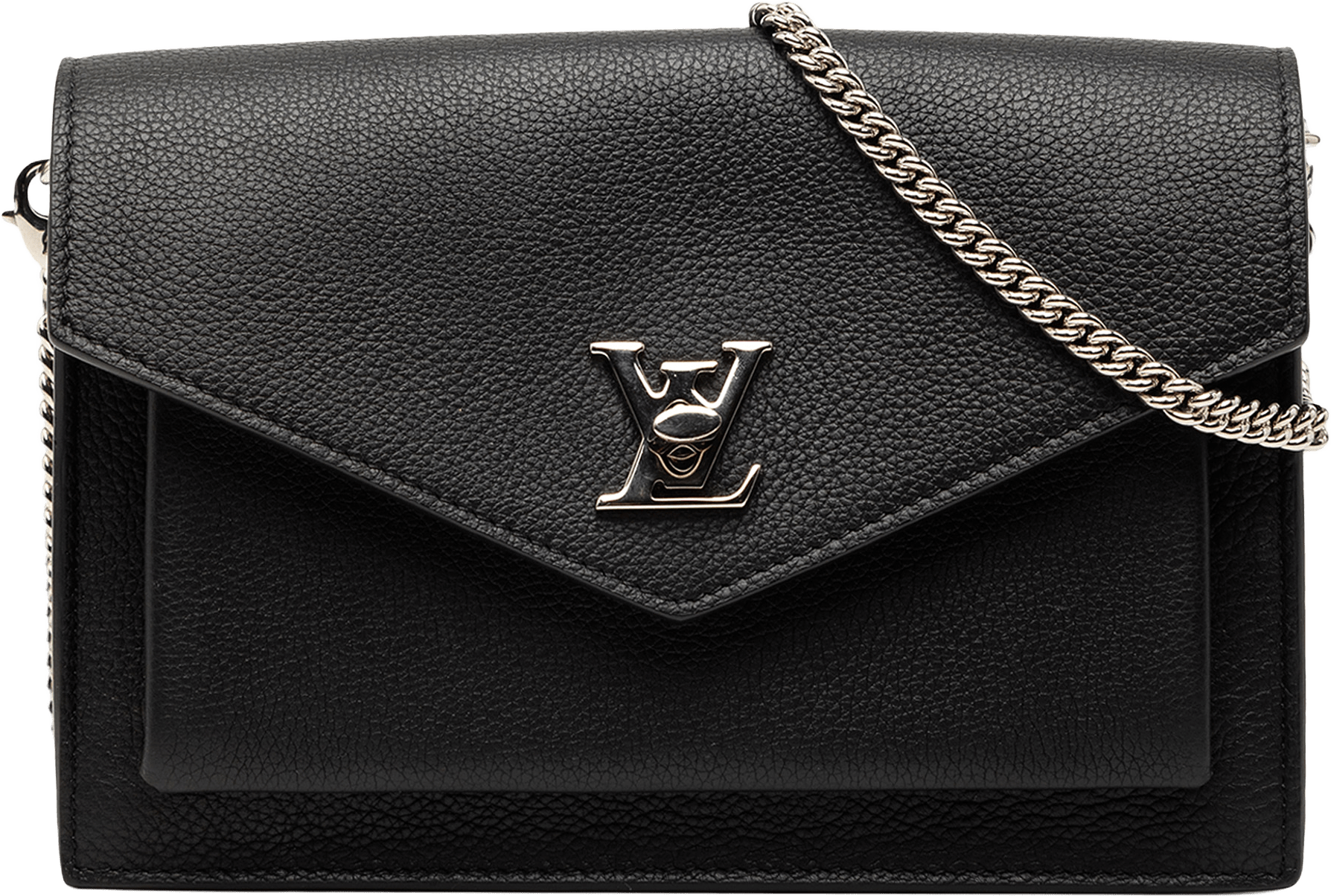 Louis Vuitton Mylockme Chain Pochette, från Luxclusif, i färgen black.
