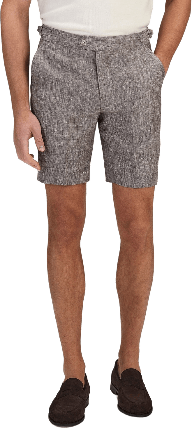 Brown Linen Shorts