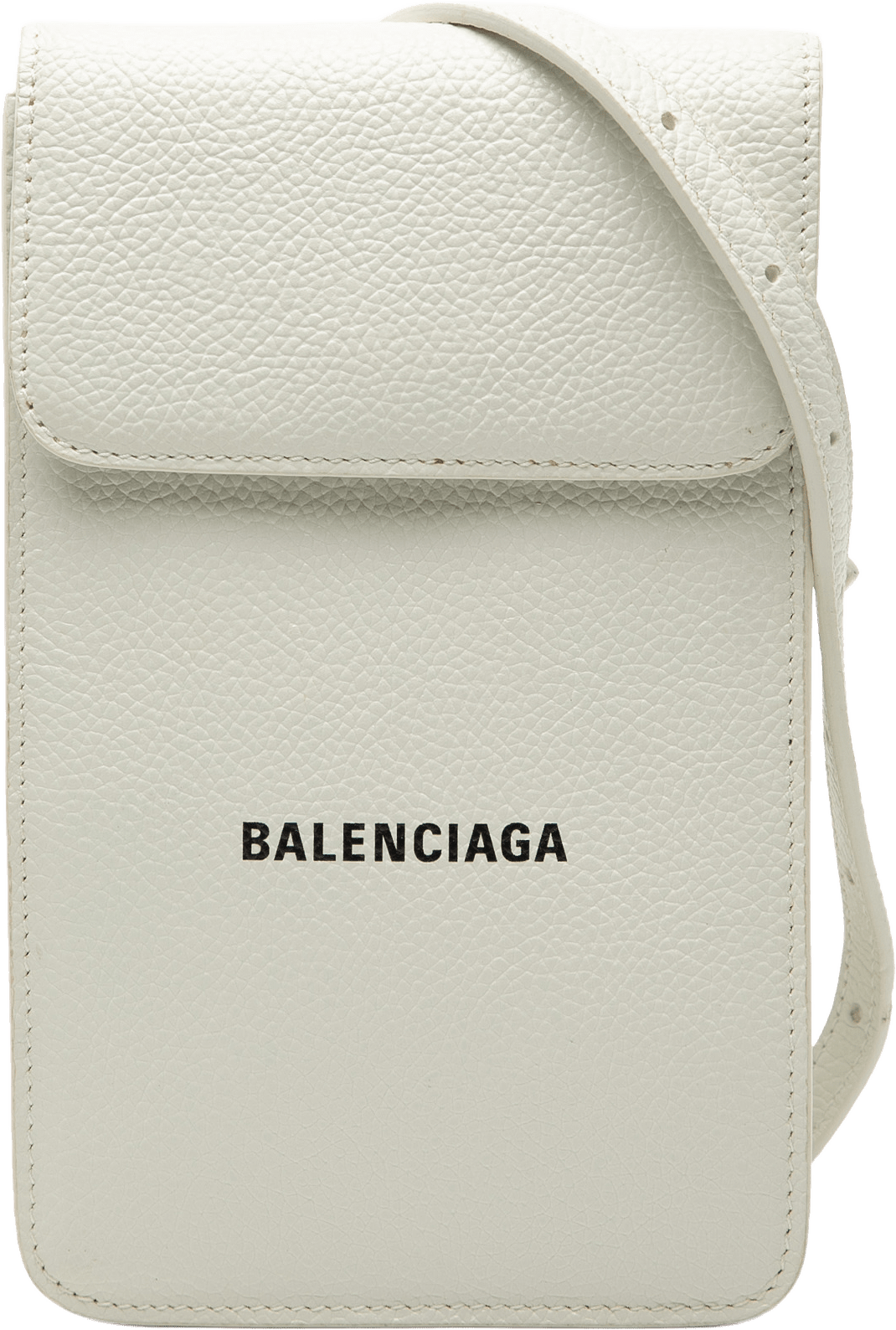 Balenciaga Leather Cash Phone And Card Holder, från Luxclusif, i färgen white.