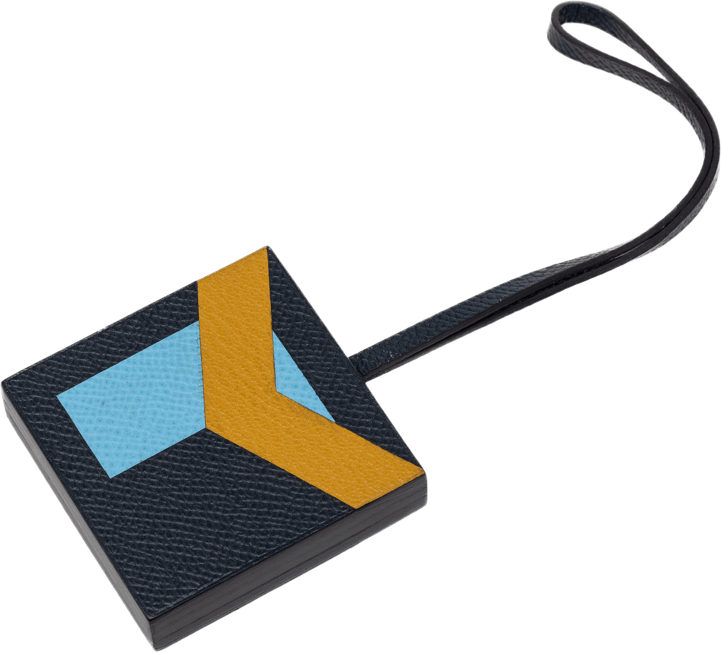 Hermès Epsom Calfskin Y Lettre Au Carre Bag Charm, från Luxclusif, i färgen blå.