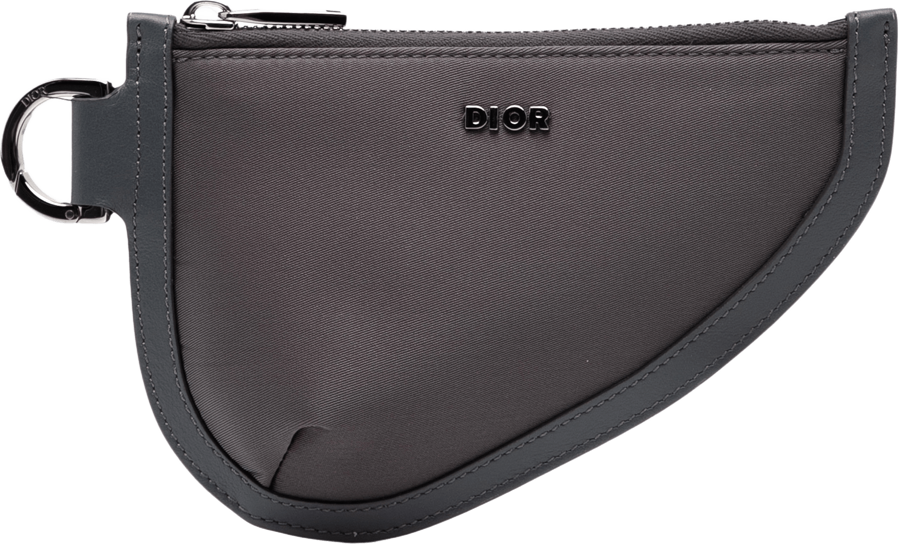 Dior Nylon Saddle Coin Pouch, från Luxclusif, i färgen dark gray.