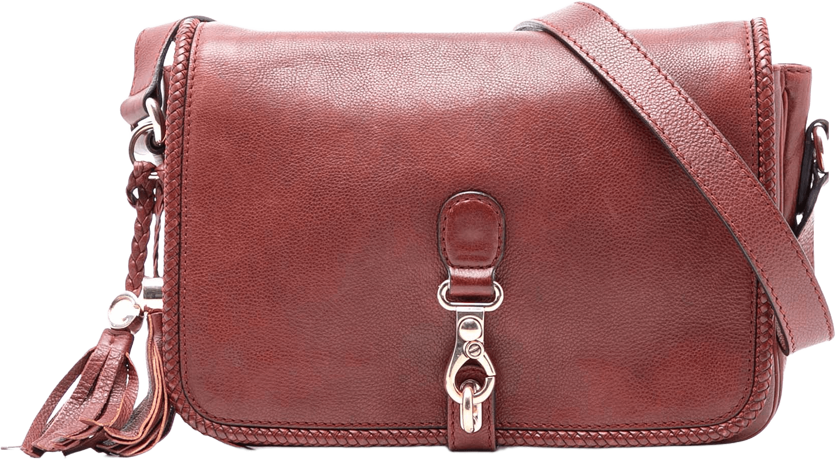 Gucci Leather Marrakech Crossbody, från Luxclusif, i färgen dark red.