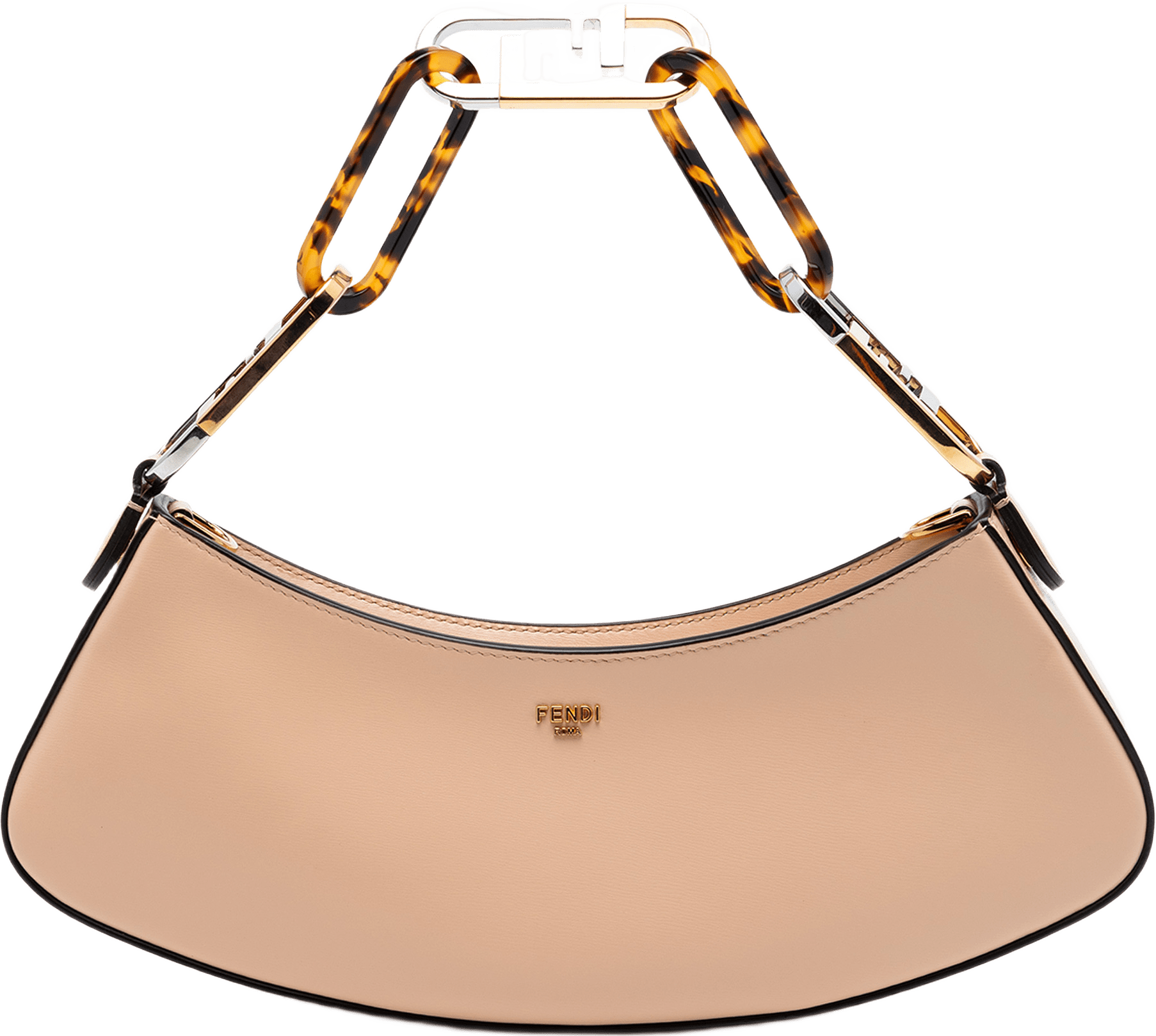 Fendi Leather O Lock Swing Satchel, från Luxclusif, i färgen rosa.