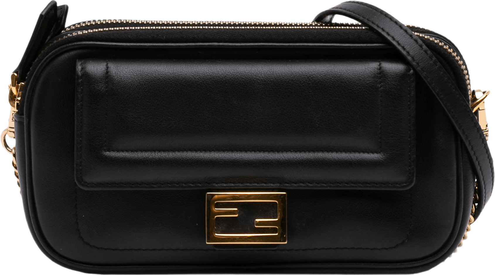 Fendi Leather Easy 2 Baguette Crossbody, från Luxclusif, i färgen svart.